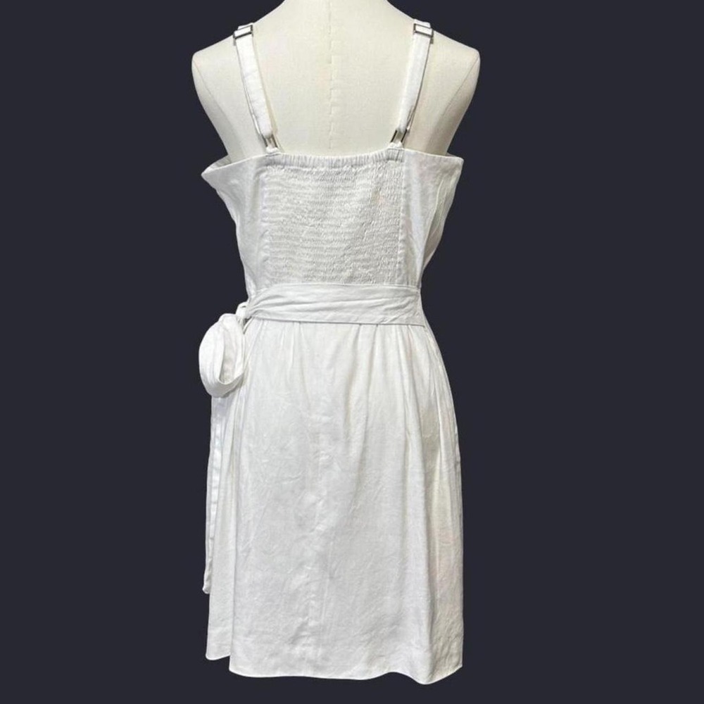 Gianni Bini Women's Linen Blend Wrap Dress Side Tie Summer Coastal Beachy Sz 8 - Picture 2 of 8